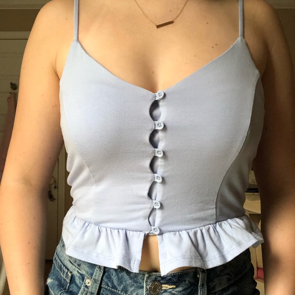 New Cropped Periwinkle Forever 21 Tank Top - Picture 2 of 6